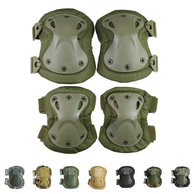 Tactical Camouflage Knee Pads Elbow pads set CS Military Protector Outdoor  Sports adult Hunting Safety Gear Protective Pads set