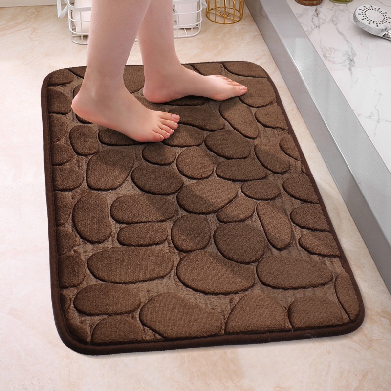 Memory Foam Soft Bath Mats - Non Slip Absorbent Bathroom Rugs Rubber Back  Runner Mat for Bathroom Floors 24 x 60, Brown 