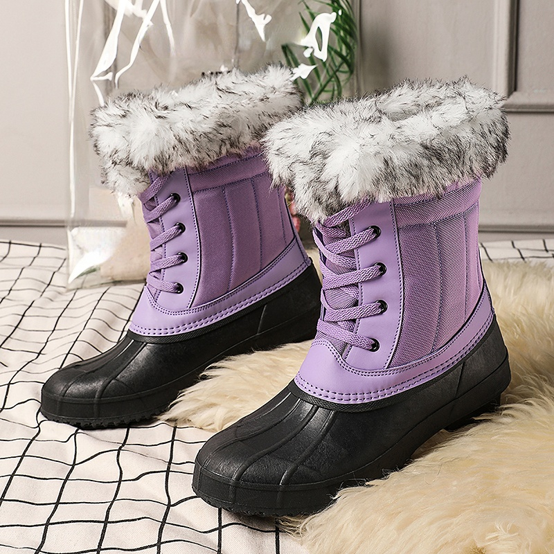Winter Waterproof Boots Women s Rain Boots Outdooor Warm Temu New Zealand