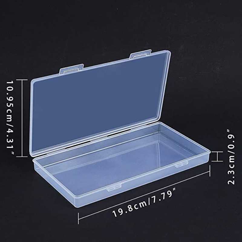 Clear Rectangle Plastic Bead Containers Organize Store Beads