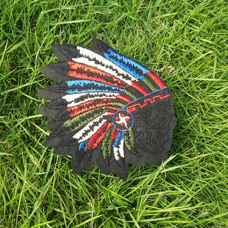 Juego de 4 parches de plumas indias nativas americanas, 3.5-4.1 pulgadas,  parches bordados para planchar