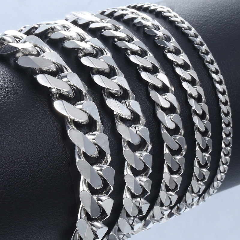 Men's stainless steel hot sale cuban link bracelet