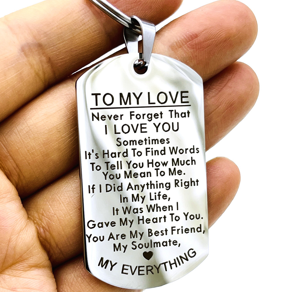 

To My Love Keychain Gift For Husband Wife Anniversary Valentines Birthday Boyfriend Girlfriend Jewelry For Him Her Women Men
