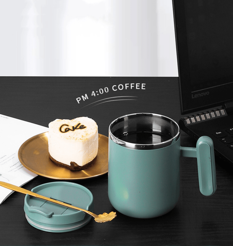 Simple Modern Travel Mug, Office Double-layer Coffee Mug With