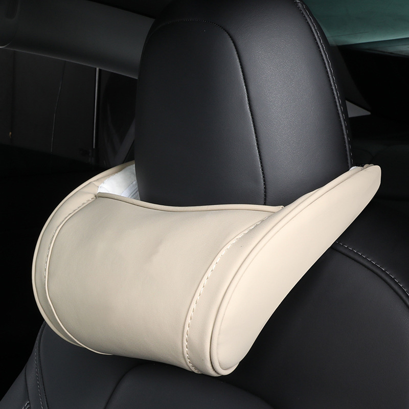 Car Leather Neck Pillow, Memory Foam Headrest Head Support Car Headrest  Suitable For Model3 Model Xs - Temu Finland