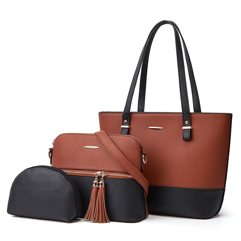 Simple Faux Leather Tote Bag Large Capacity Shoulder Bag Casual Commuter  Handbags - Bags & Luggage - Temu Belgium