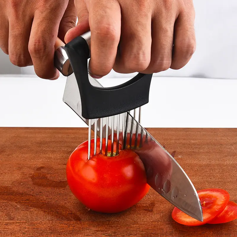 Stainless Steel Onion Holder: Perfect For Slicing Tomato - Temu