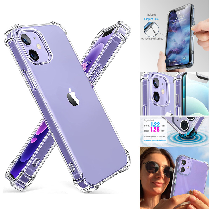 

Clear Shockproof Phone Case For Iphone 13 12 11 Pro Max Xs Max X Xr 8 7 6 6s Plus Se 2020 12 13 14 Mini Silicone Case Back Cover