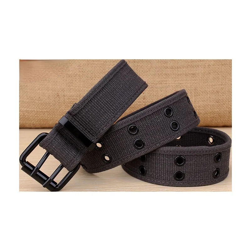 Fashion Casual Double Hole Grommet Belt,Adjustable Jeans Metal Square  Buckle Belt,Double Grommet Belt for Women Jeans , Coffee 