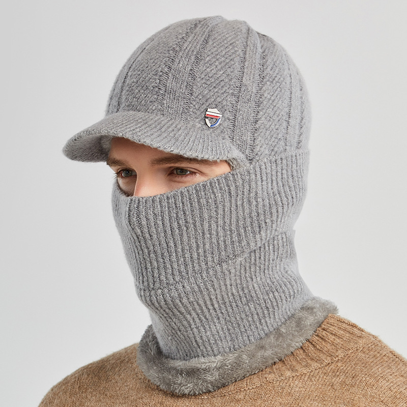 Anthracite HOMME Bonnet et col en tricot Warmtech à isolation