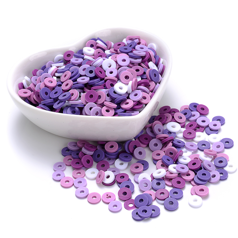 Wholesale 4Strands 2 Colors Handmade Polymer Clay Beads Strands 