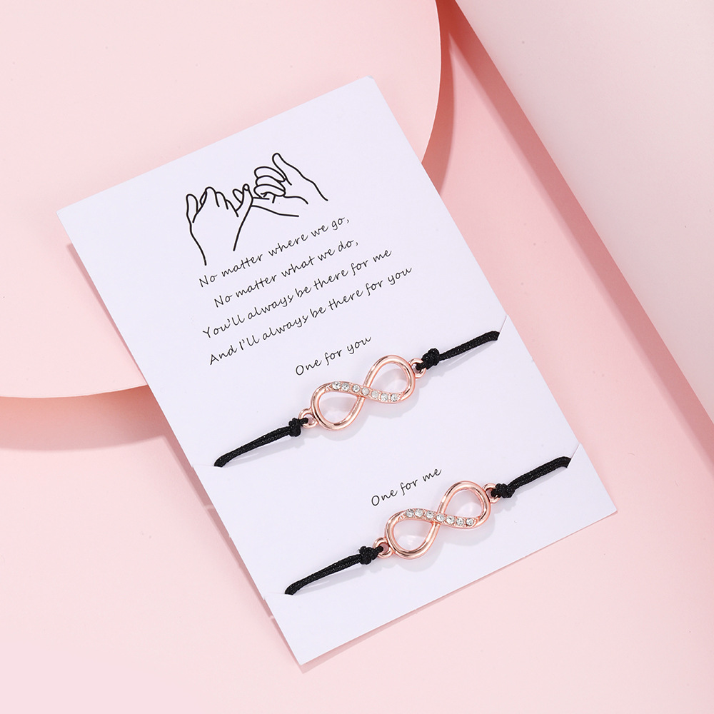 Maya's Grace 2pcs Set Couple Bracelet Infinity Lovers Together Forever Love String  Bracelets - Walmart.com