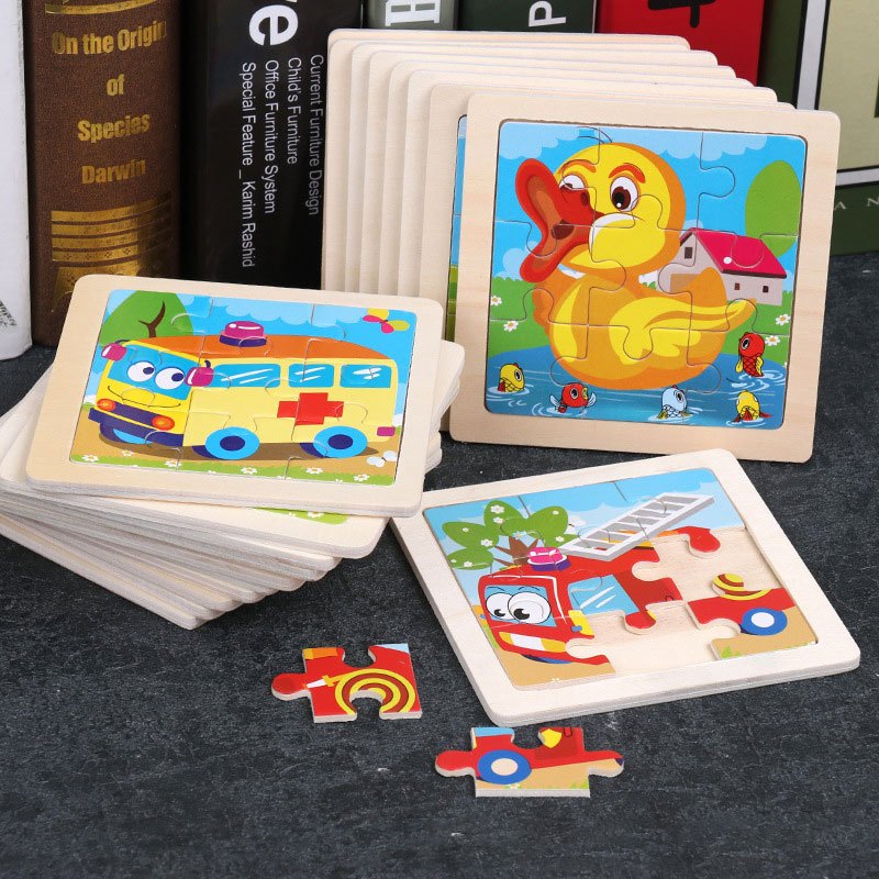Acheter Puzzle 3D en bois pour bébés, dessin animé, jouets éducatifs pour  enfants, garçons et filles, apprentissage précoce