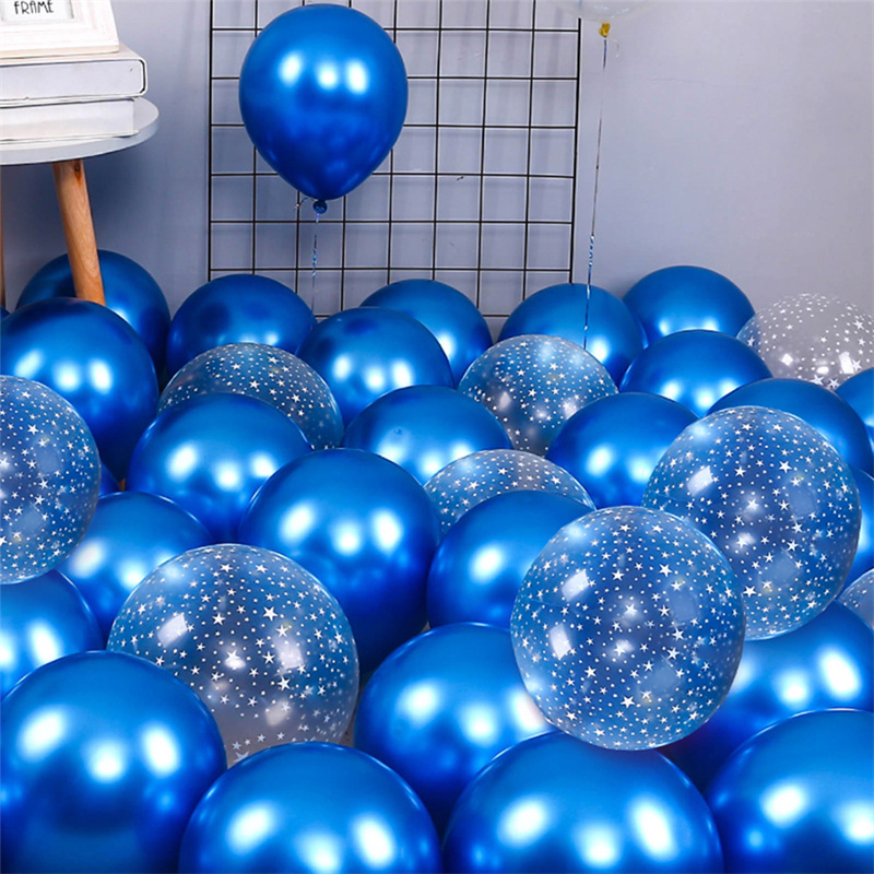 Kit Guirlande de Ballons Bleus Arche 117 Pcs Ballon Bleu Ciel Marine Ballon  Blanc Argent Ballons pour Douche de Bébé Fête d'anniversaire de Mariage