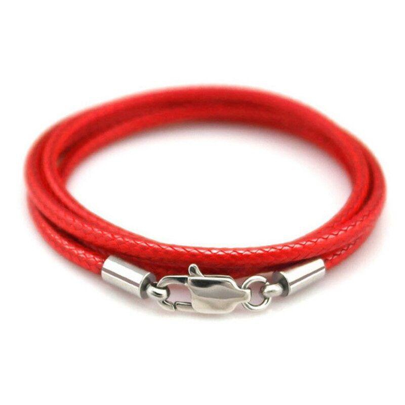 50Pcs/lot 1.5/2mm Leather Necklace Cord With Lobster Clasp Wax