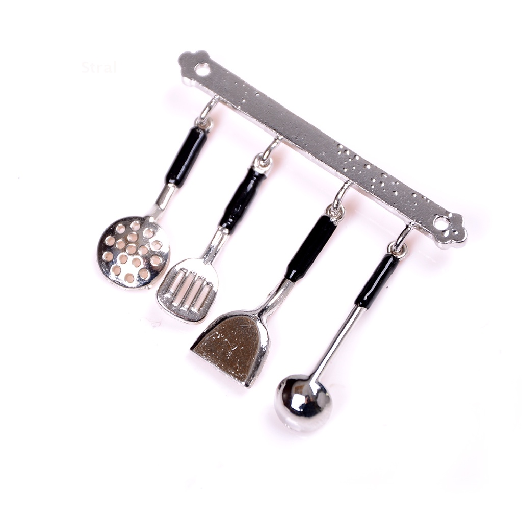 Miniature Cooking Utensils 1:12 miniature metal cookware set of 4