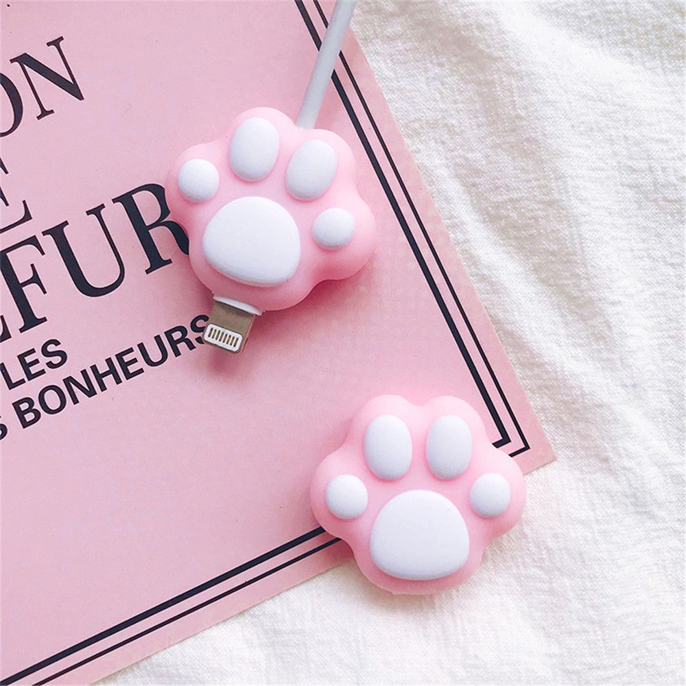 Support de câble de données de bureau, 3 pièces, oreille de lapin rose,  figurine d'action créative, mignon, casque, chargeur USB, Protection,  organisateur