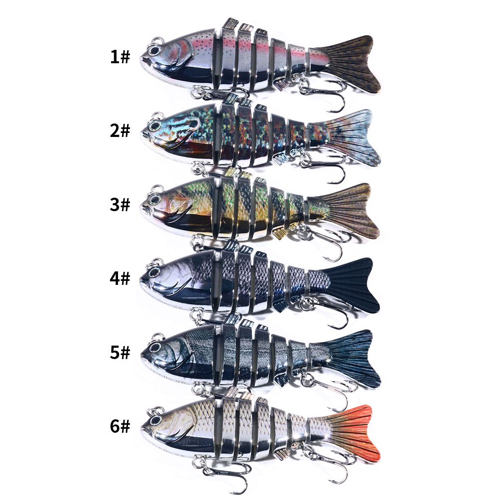 1pc Fishing Lure With 3d Eyes 7 Segment Lifelike Fishing - Temu