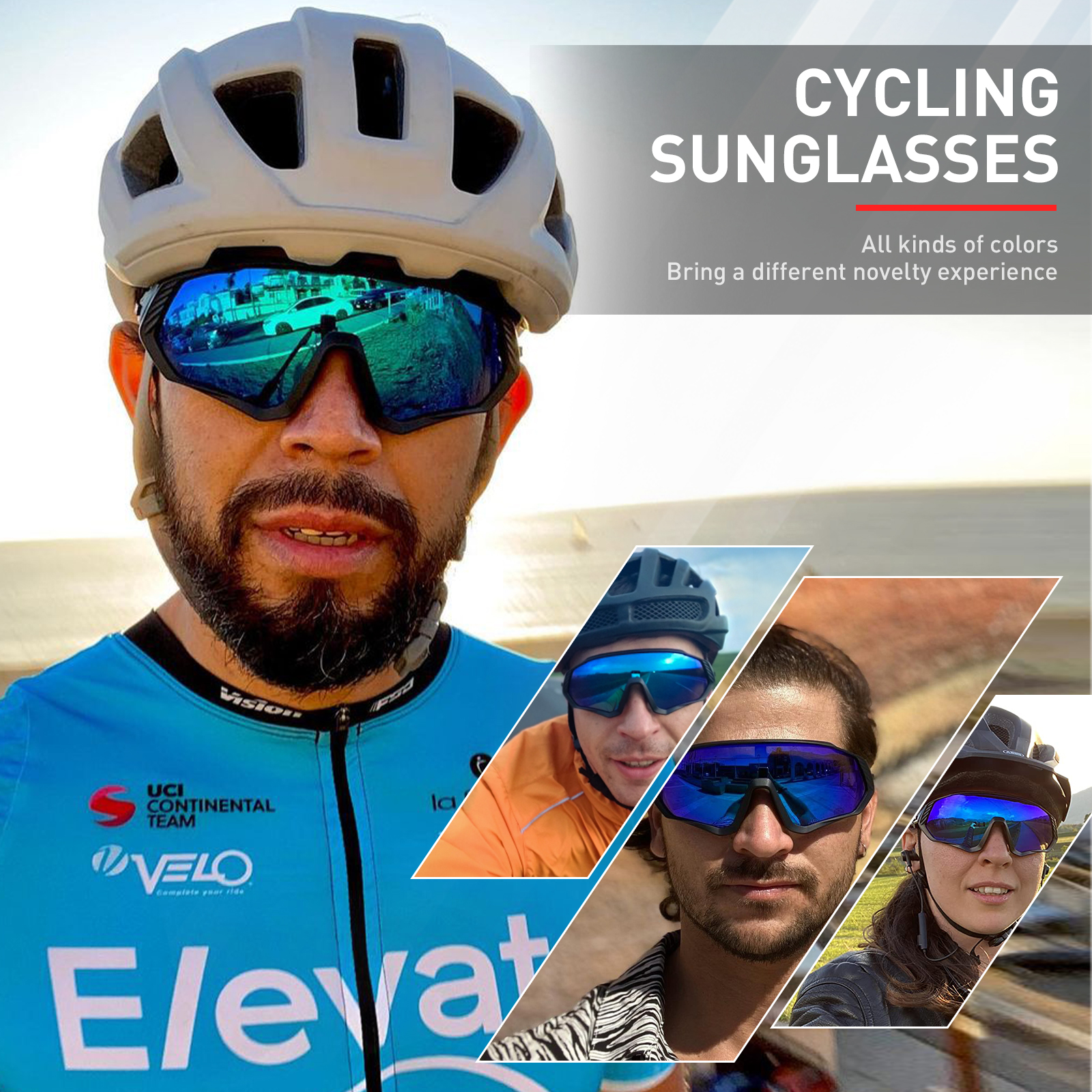 KAPVOE Colored 1 Lenses Bicycle Cycling Glasses For Men Women, Racing  Sunglasses Eyewear Sun-glasses Bike Cycle Goggles UV400 MTB For Outdoor  Sports Driving Fishing Running Golf Beach Baseball 