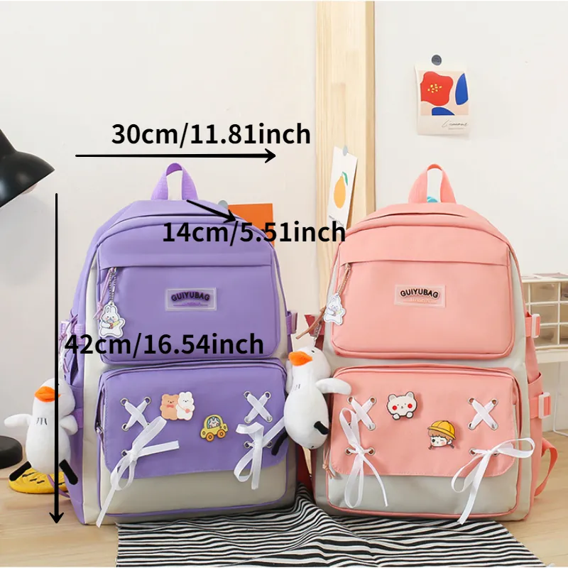 Students New Cute Large Capacity Canvas Backpack Backpack Middle School  Students Bookbag Outdoor Daypack For School Boys Girls As A School Opens  Gift, Save More With Clearance Deals