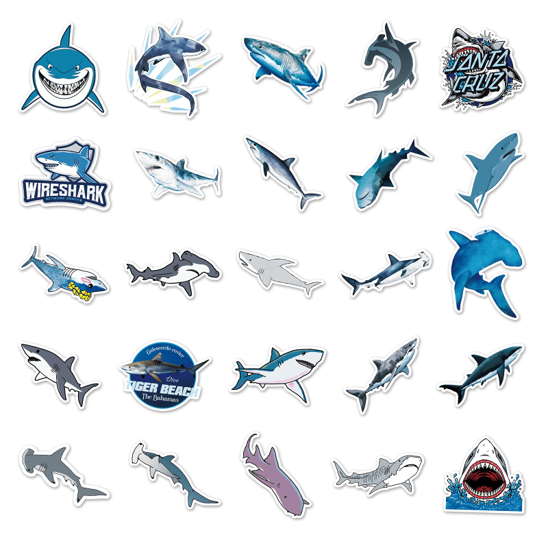 Darkfin Shark Holographic stickers - Black Lagoon Products