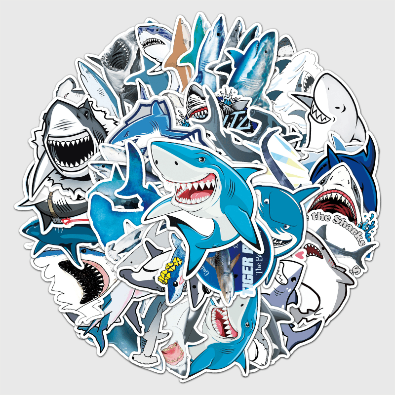 Darkfin Shark Holographic stickers - Black Lagoon Products