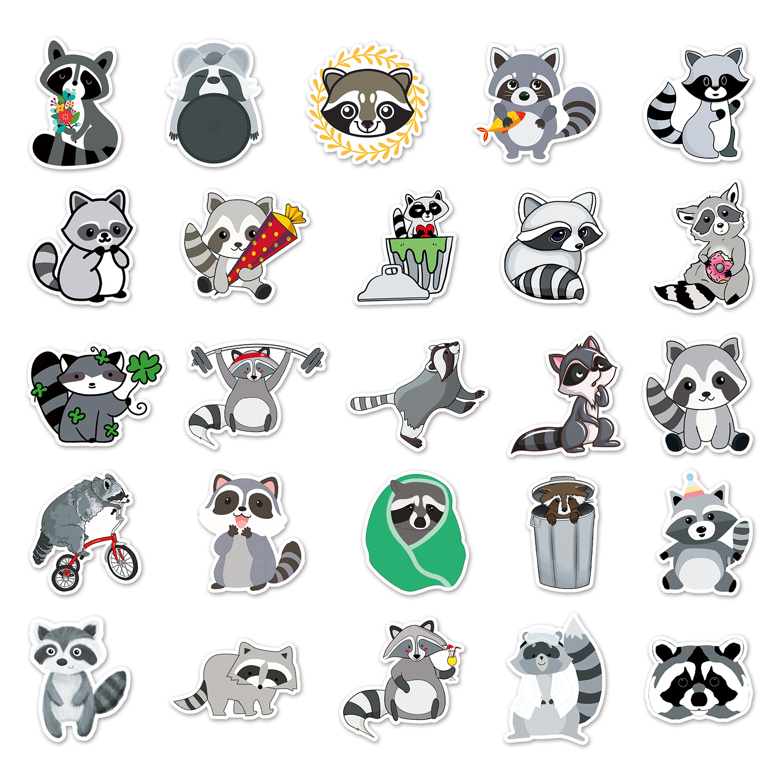 Cartoon Raccoon Stickers Laptop Suitcase Waterproof Diy - Temu