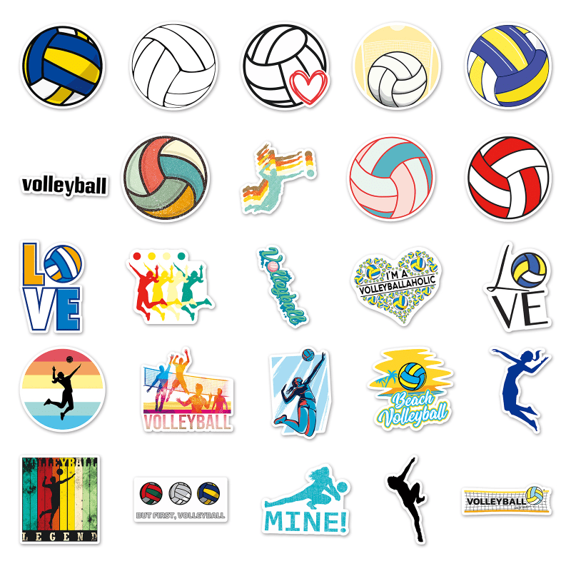 Volleyball Water Bottle Stickers Packs Sport Sticker Vinyl - Temu