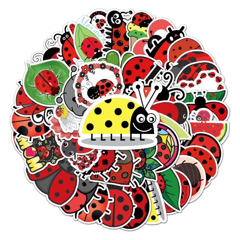 Ladybug & Flowers - Doodle - Ladybug - Sticker