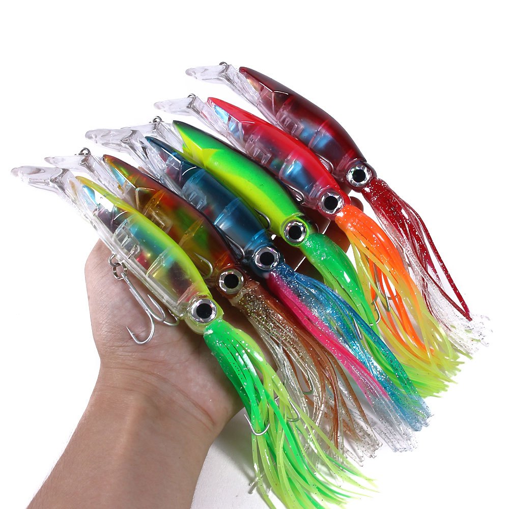 10pcs Fishing Lures Squid Octopus Skirts Lures Soft Baits Crankbaits Brown