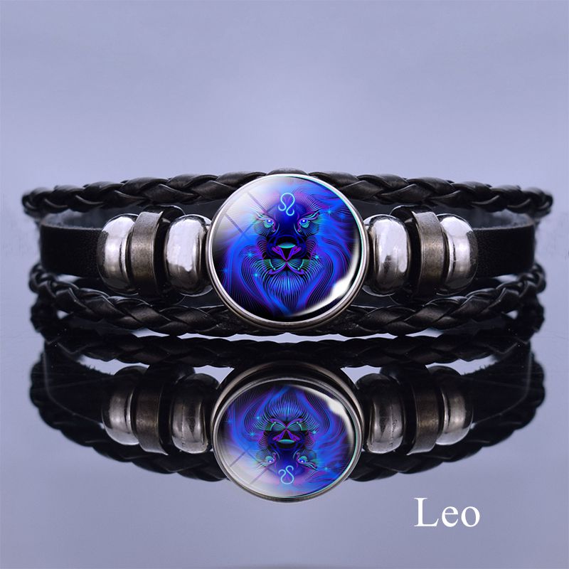 Zodiac sign leather on sale bracelet