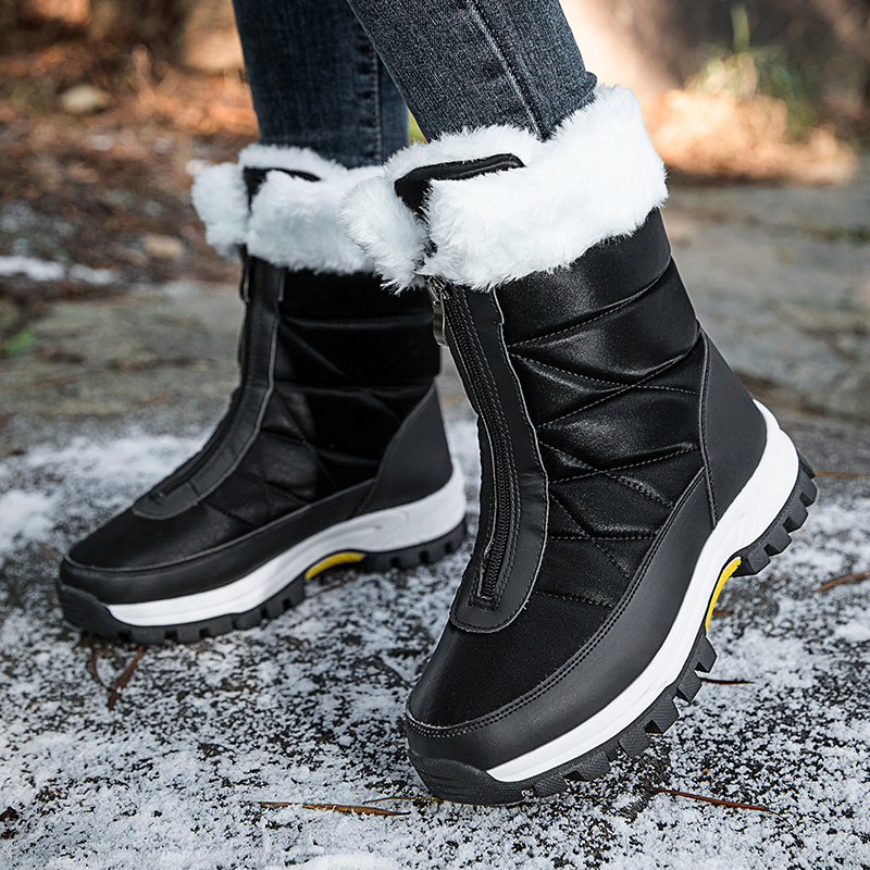 quilted faux fur snow boot