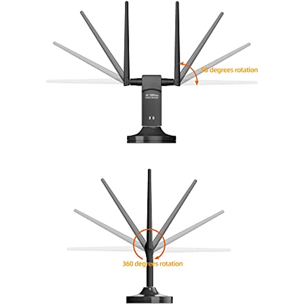 Adaptador WiFi USB de largo alcance para PC de escritorio de 1300 Mbps USB  3.0 WiFi para portátil de Windows 11/10 (Plug&Play)/8.1/8/7, adaptador