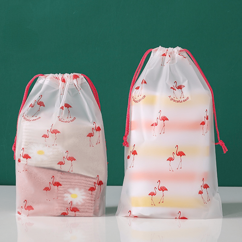 Transparent Waterproof Travel Cosmetic Bag/towel Socks Plastic Drawstring  Storage Bag - Temu
