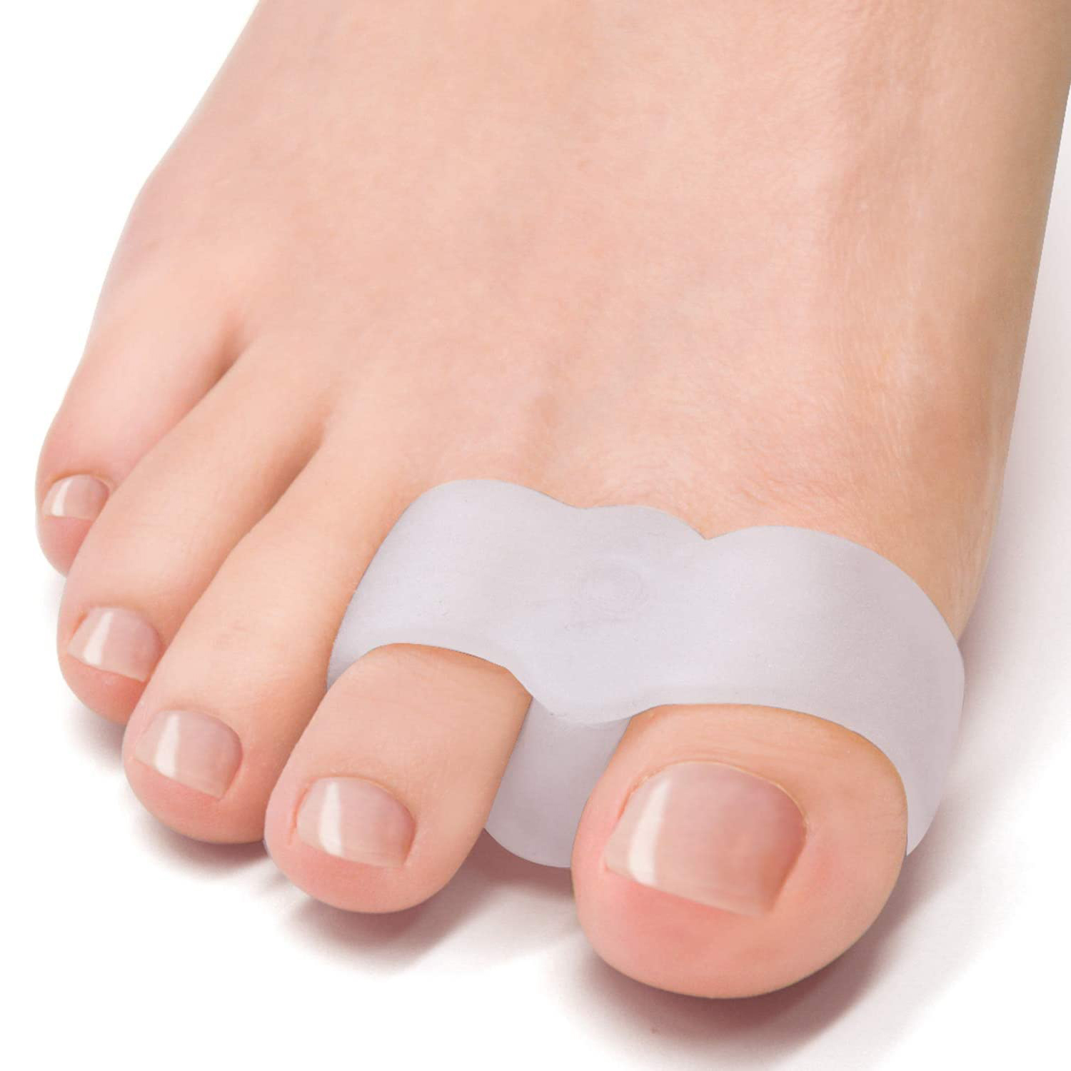 1 Pair Bunion Corrector 1 Loops Toe Separators With 1 Loops Big Toe Spacer Suitable For Bunion And Overlap Toe White