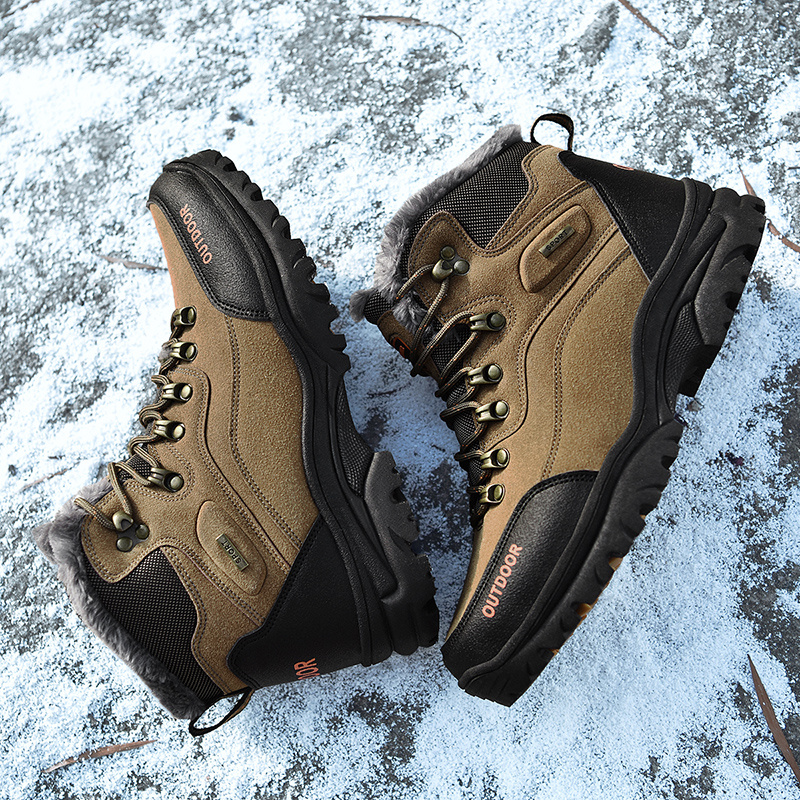 Scarpe termiche in pile calde da uomo, antiscivolo, accoglienti stivali da  neve, scarponi da trekking invernali