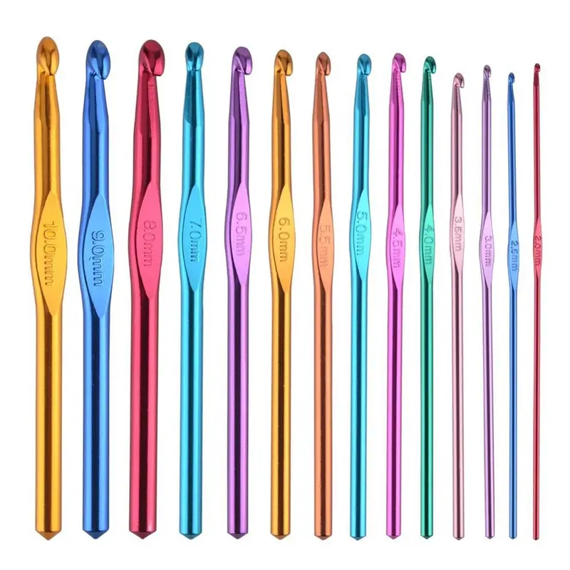  Crochet Needle Set, Include 10 PCS Small Double End Golden  Aluminum Crochet Hooks Sweater Yarn Knitting Needles, 10 PCS Knitting  Crochet Markers Ring, 10 PCS Knitting Stitch Markers for Craft