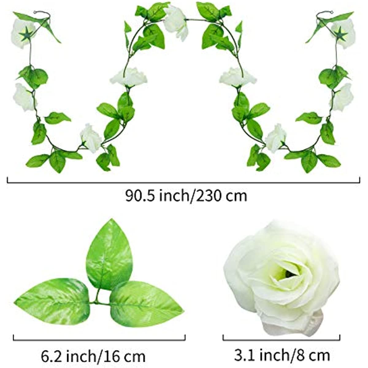 1/3/5Pcs 230CM Artificial Fake Vine Ivy Plant Silk Green Leaf