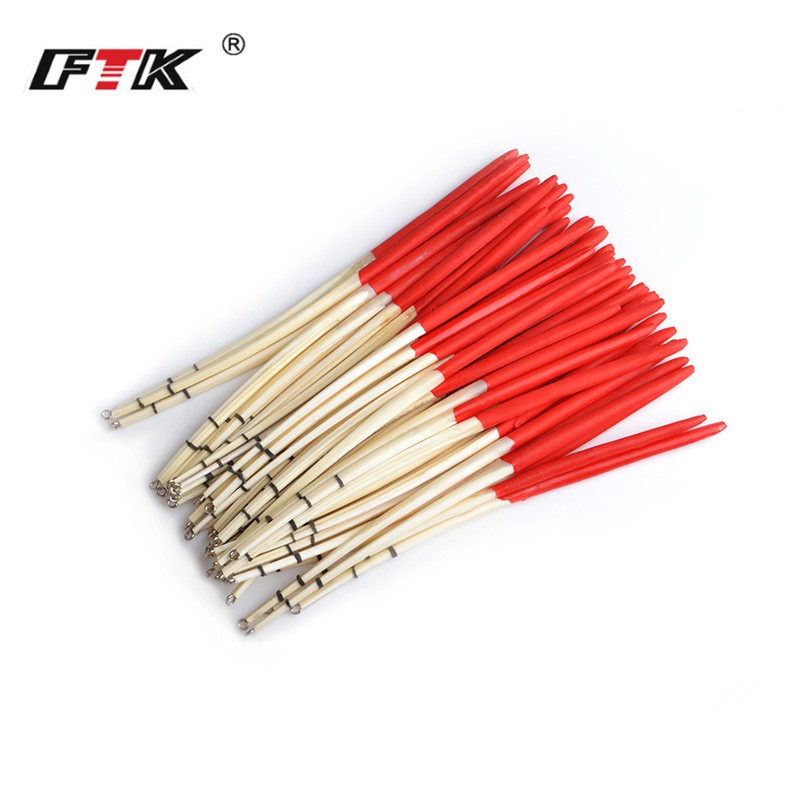 

10pcs/lot Ftk Peacock Feather Fishing Float Bobber - 7.09in With Rings For Accurate Fishing And Easy Visibility