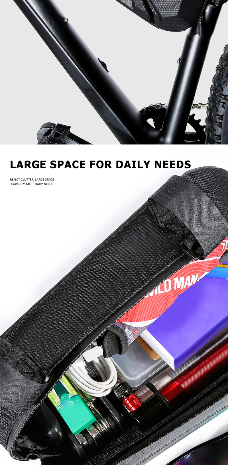 Wild Man Bike Front Bag Scooter Storage Bag Hard Shell - Temu