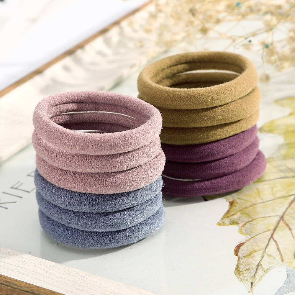 50pcs Solid Color Cotton Hair Tie, Scrunchie, Hair Band Elastic Rubber Band Towel Hair Rope Ponytail Holder Hair Accessories,Pony Tail Holders,Temu