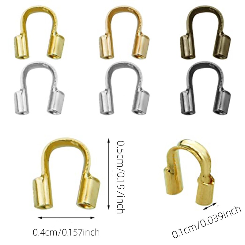 U Shape Cord End Wire Crimp End Stopper Connector Clasps For Artificial