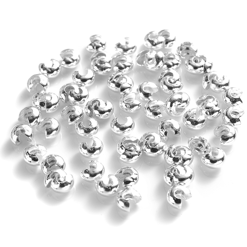 EXCEART 200pcs Necklace Closure Crimp Bead Covers Calotte Crimps Crimp  Beads for Jewelry Making Bead Stopper for Jewelry Making Small Beads Ring