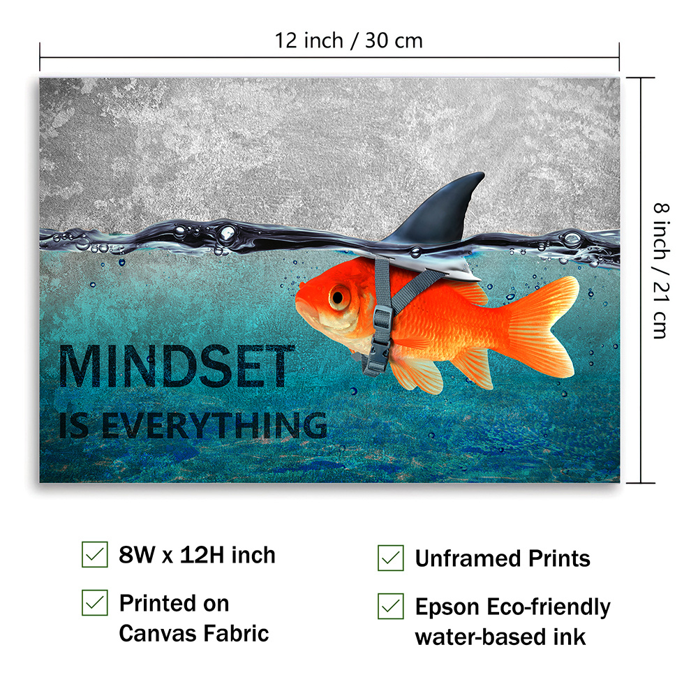Inspirational Canvas Wall Art Quotes Abstract Blue Goldfish - Temu