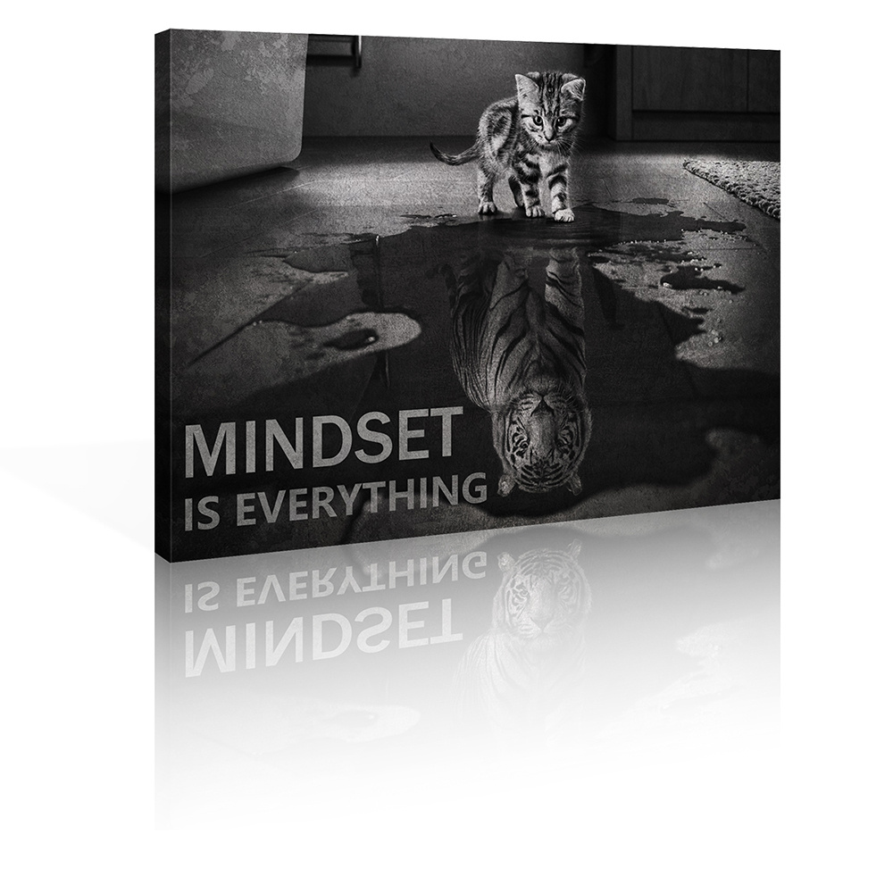 '1pc Canvas Wall Art Quotes Abstract Blue Cat Tiger Pictures Posters Painting On Canvas Motivational Entrepreneur Artwork';