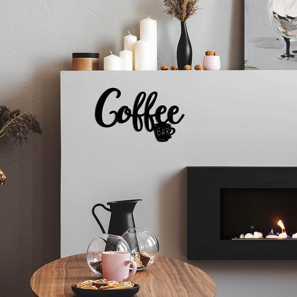 Large Black Metal Art Steaming Coffee Cups Wall Hanging – Creative Bargains