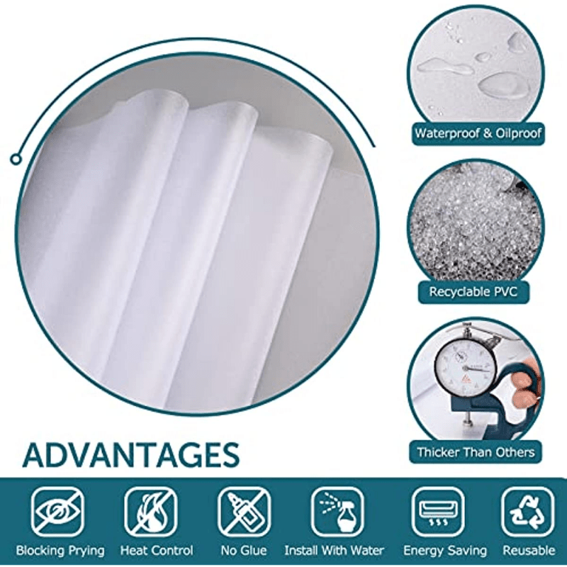Frosted Window Privacy Film - Non Adhesive Static Cling Glass Stickers for  Home Office Cartoon Mountains Idyllic 23.6Wx59L-inch x2 Pcs
