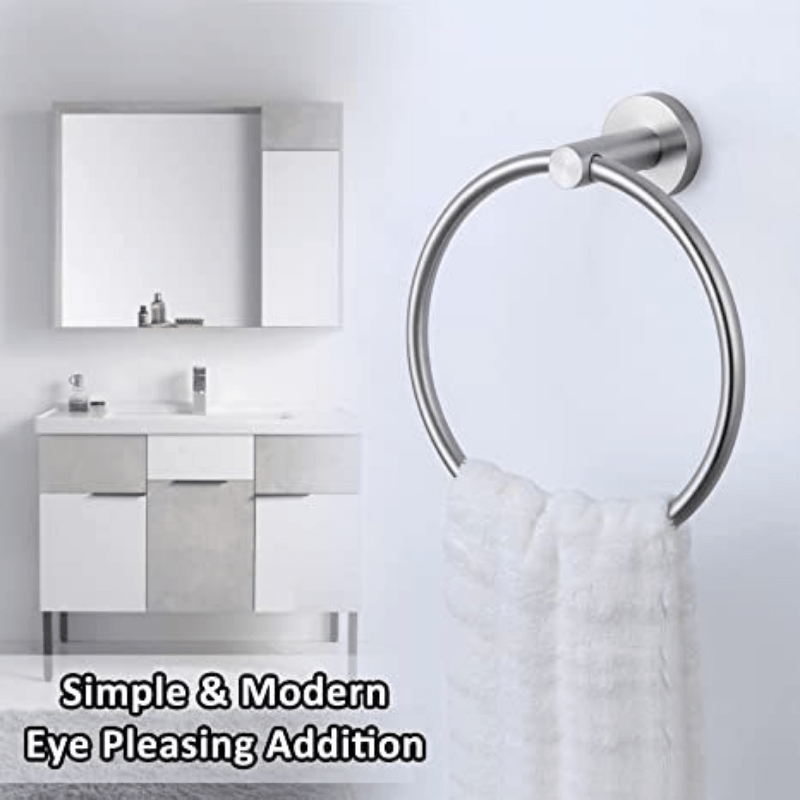 Round Towel Ring Towel Rack Bathroom Wall Mounted Towel - Temu Canada