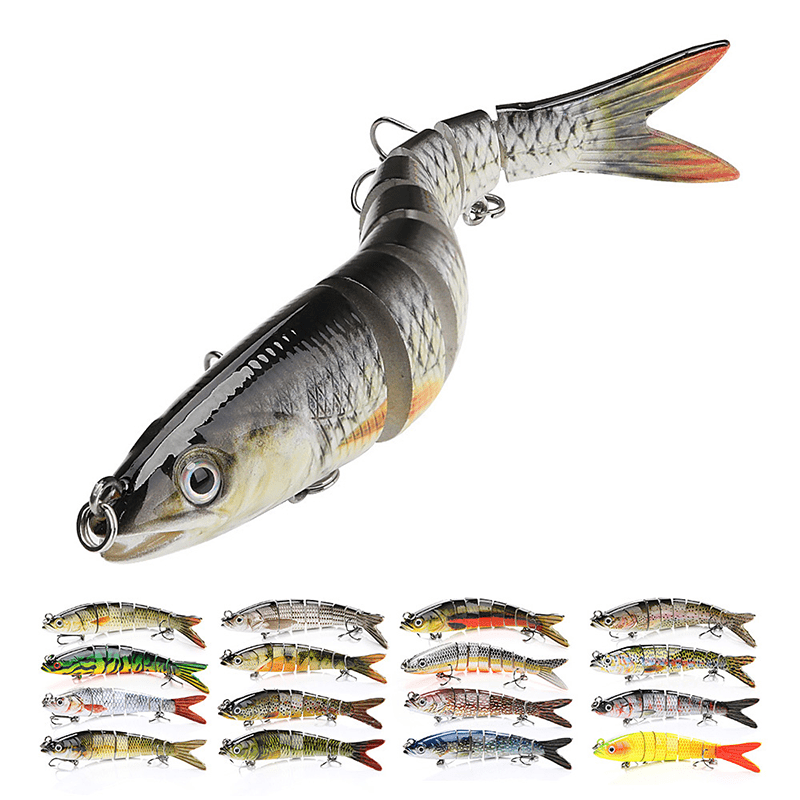 1pc Sinking Wobblers Fishing Lures With 3D Eyes, Jointed Crankbait Swimbait  8 Segments Hard Artificial Bait, Fishing Tackle Lure, 14cm/5.51in