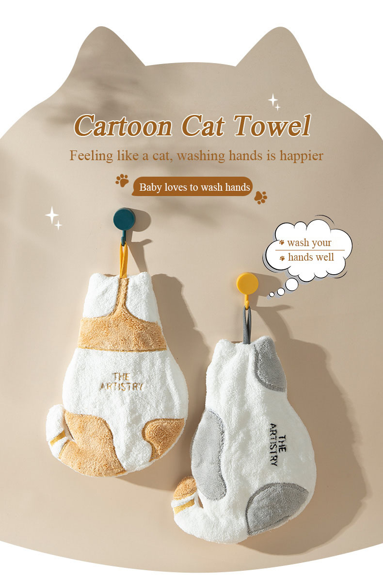 Mignon chat serviette de toilette pour enfant super absorbant serviette de  cuisine en microfibre haute efficacité vaisselle de nettoyage serviette de  cuisine Ne